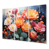 Designart "Peach Green Cactus Representation Multicolored Acrylic I" Floral Art Living Room Set