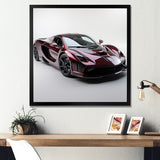 Designart "Pink And Chrome Italian Hyper Car III" Car Exotic Wall Decor Red Modern Bedroom Framed Canvas Wall Art