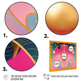 Designart "Pink And Gold Abstract Flower" Modern Geometric Framed Art Print