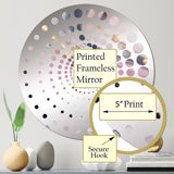 Designart "Pink And Gold Mysterious Marble V" - Modern Abstract Marble Spiral Circle Wall Mirror