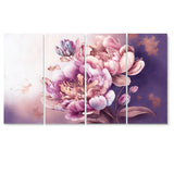 Designart "Pink And Gold Peruvian Lily II" Floral Peruvian Lily Multipanel Canvas Prints
