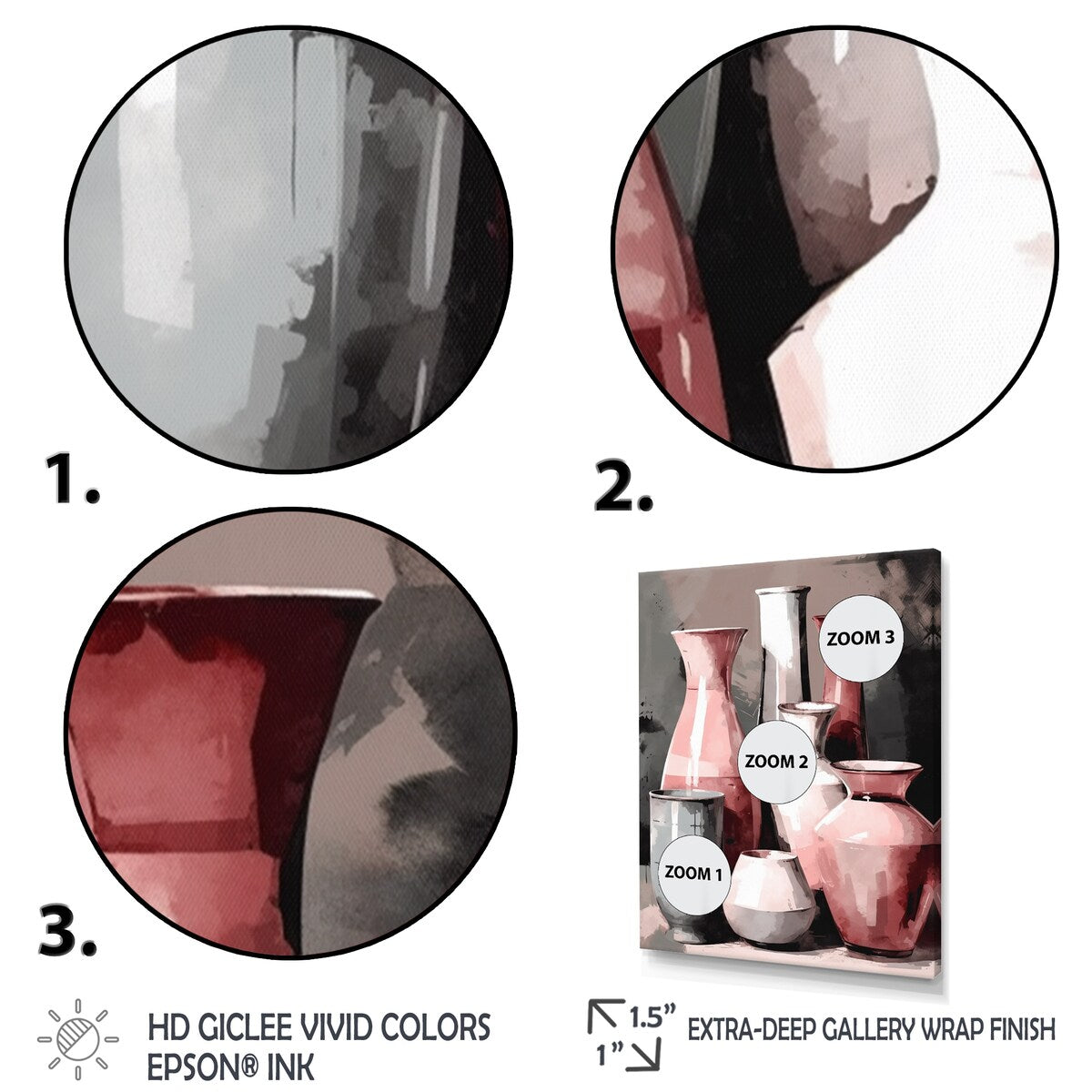 Designart "Pink And White Earthen Elegant Vase" Boho Pottery Wall Decor
