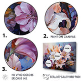 Designart "Pink And White Lilies Country Charm " Flowers Wall Art