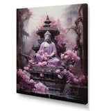 Designart "Pink Buddhism Buddhist Chanting" Buddhism Canvas Art Print