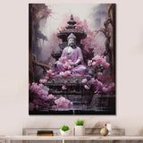 Designart "Pink Buddhism Buddhist Chanting" Buddhism Canvas Art Print