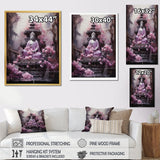 Designart "Pink Buddhism Buddhist Chanting" Buddhism Canvas Art Print