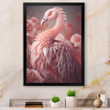Designart "Pink Flamino Photography Iv" Animals Flamingo Framed Wall Decor
