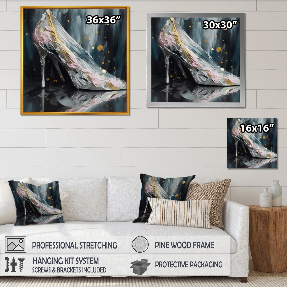 Designart "Pink High Heel Enchantment I" Fashion Canvas Print