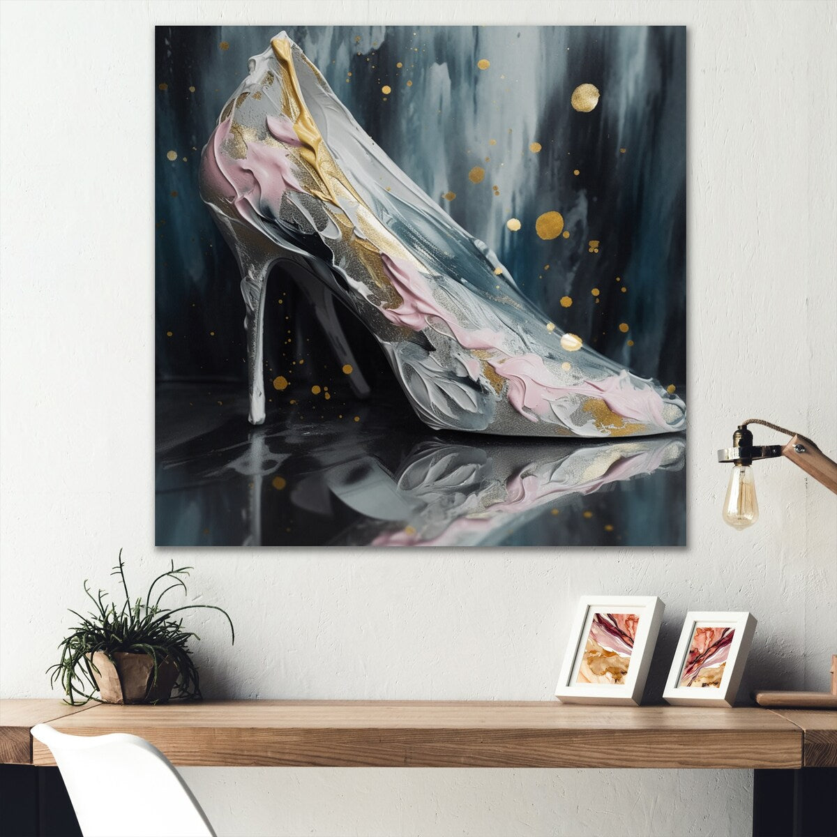 Designart "Pink High Heel Enchantment I" Fashion Canvas Print