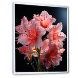 Designart "Pink Lily Flower Elegance IV" Lily Pink Wall Decor - Modern Living Room Framed Canvas Art