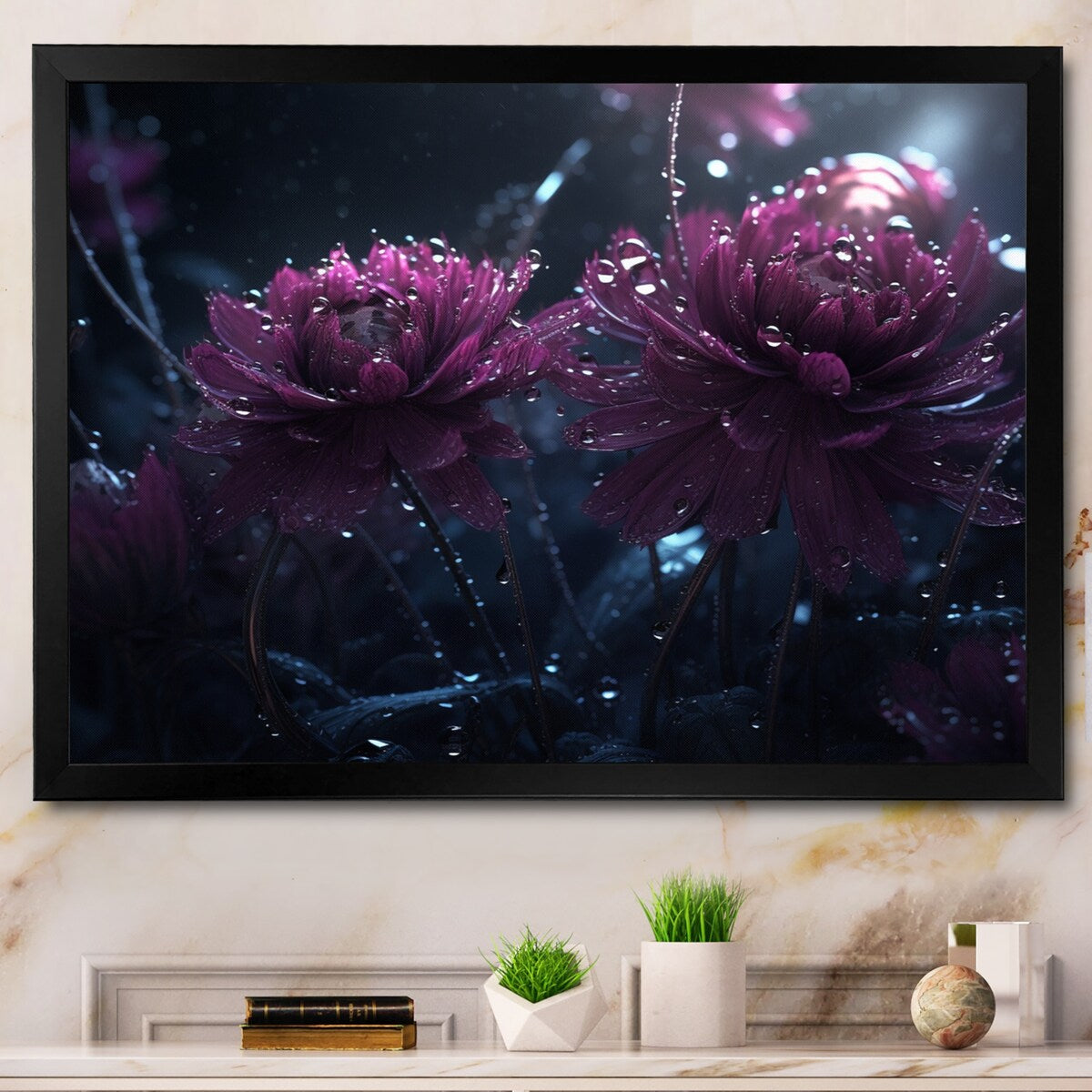 Designart "Pink Lotus Divine Resilience V" Floral Lotus Framed Wall Art For Living Room