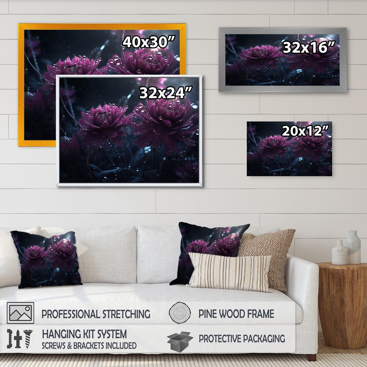 Designart "Pink Lotus Divine Resilience V" Floral Lotus Framed Wall Art For Living Room