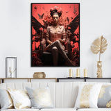 Designart "Pink Mexican Muse Angel Woman III" Woman Mexican Pink Wall Decor - Glam Hallway Framed Wall Art Decor