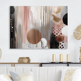 Designart "Pink Rosegold Captivating Circle I" Modern Shapes Transitional Metal Wall Art