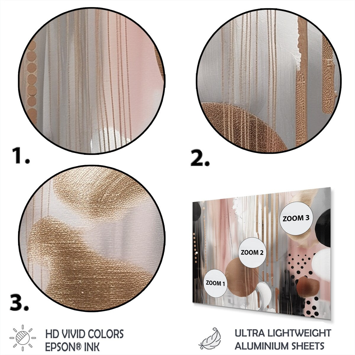 Designart "Pink Rosegold Captivating Circle I" Modern Shapes Transitional Metal Wall Art