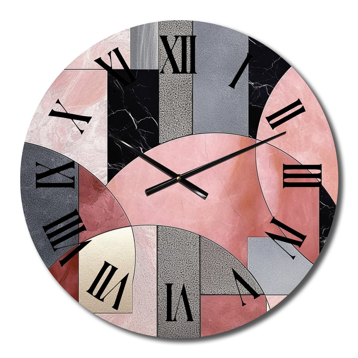 Designart "Pink Transcendent Angles II" Abstract Shapes Oversized Wall Clock