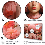 Designart "Pink Whimsical Wigs Portrait" Woman Pop Art Wall Art