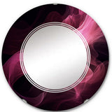 Designart "Pink and Black Chromatic Breakers I" Fractals Modern Wall Mirror