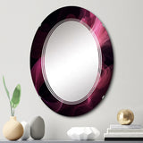 Designart "Pink and Black Chromatic Breakers I" Fractals Modern Wall Mirror