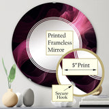 Designart "Pink and Black Chromatic Breakers I" Fractals Modern Wall Mirror