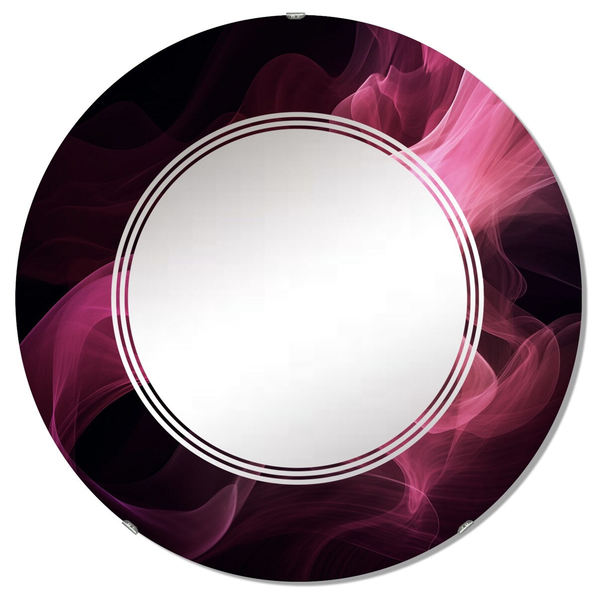Designart "Pink and Black Chromatic Breakers I" Fractals Modern Wall Mirror