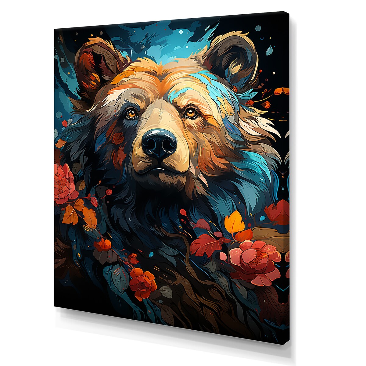 Designart "Pop Art Grizzly Bear Popularity " Bear 2 Wall Art