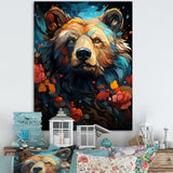 Designart "Pop Art Grizzly Bear Popularity " Bear 2 Wall Art