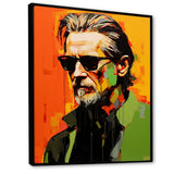 Designart "Pop Art Olive Oldman Portrait III" Woman Pop Art Framed Canvas Art Print