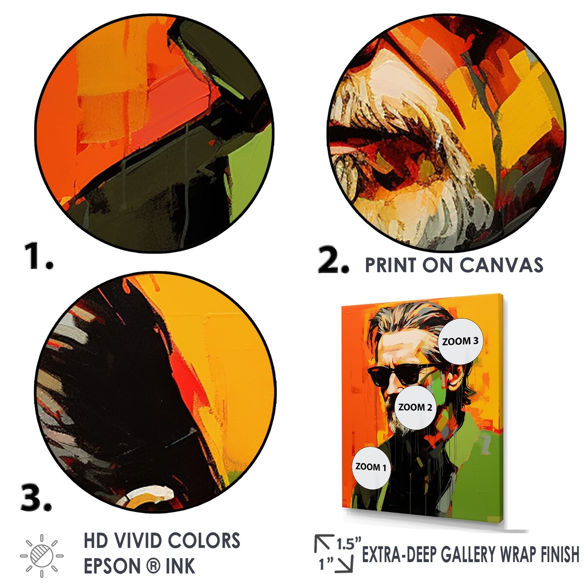 Designart "Pop Art Olive Oldman Portrait III" Woman Pop Art Framed Canvas Art Print