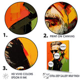 Designart "Pop Art Olive Oldman Portrait III" Woman Pop Art Framed Canvas Art Print