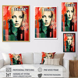 Designart "Pop Art Pink Pfeiffer Portrait" Woman Pop Art Wall Art