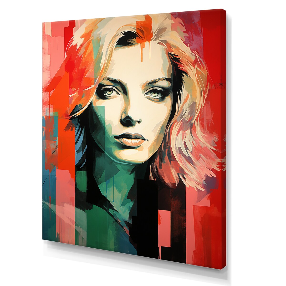 Designart "Pop Art Pink Pfeiffer Portrait" Woman Pop Art Wall Art