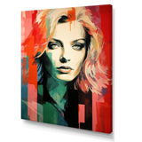 Designart "Pop Art Pink Pfeiffer Portrait" Woman Pop Art Wall Art
