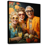 Designart "Popart 70S Lemonade Laughter I" Woman Pop Art Framed Wall Art Living Room