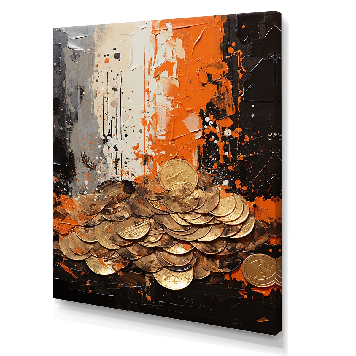 Designart "Popart Dynamic Dollars I" Pop Art Wall Art Print