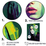 Designart "Popart Emerald Eilish Portrait I" Pop Art Wall Art Print