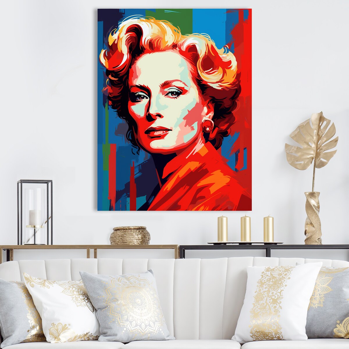 Designart "Popart Streep In Scarlet" Pop Art Wall Art Print