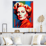 Designart "Popart Streep In Scarlet" Pop Art Wall Art Print