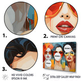 Designart "Popart Woman Mimosa Time" Cocktails Wall Art