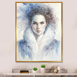 Designart "Portrait Of A Winter Queen" Woman Sensual Framed Wall Decor