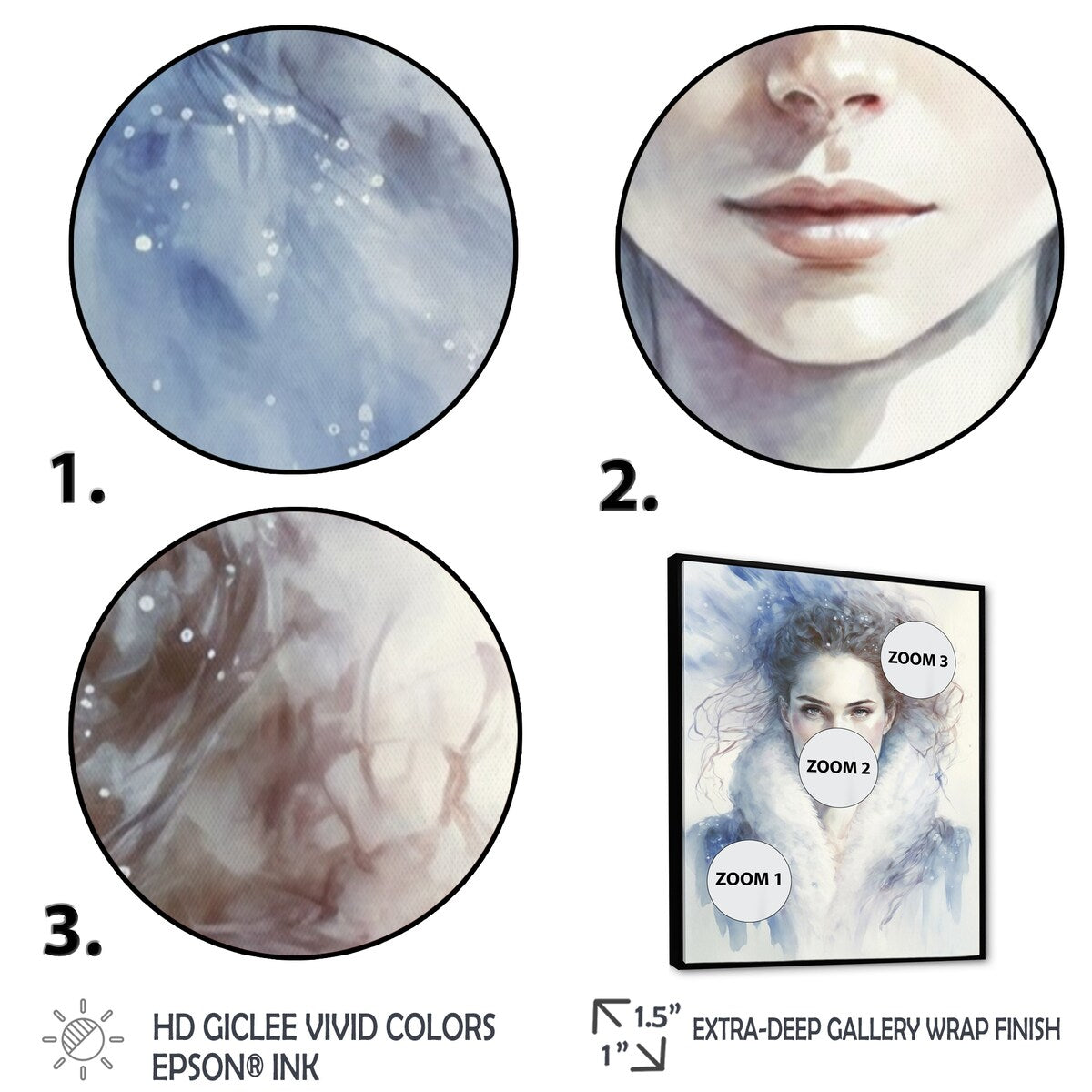 Designart "Portrait Of A Winter Queen" Woman Sensual Framed Wall Decor