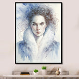Designart "Portrait Of A Winter Queen" Woman Sensual Framed Wall Decor