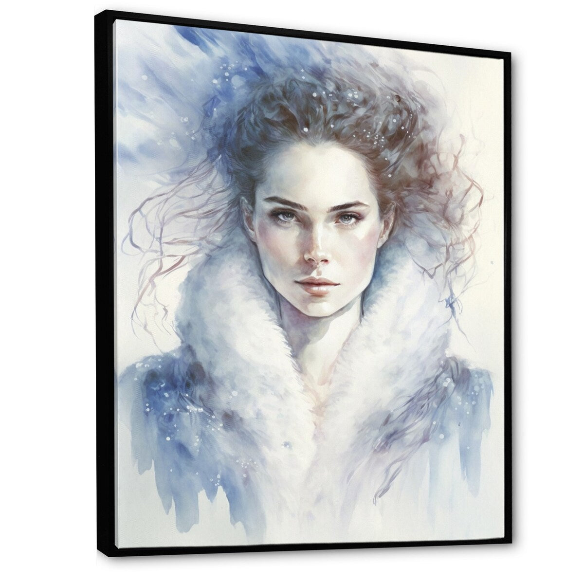Designart "Portrait Of A Winter Queen" Woman Sensual Framed Wall Decor