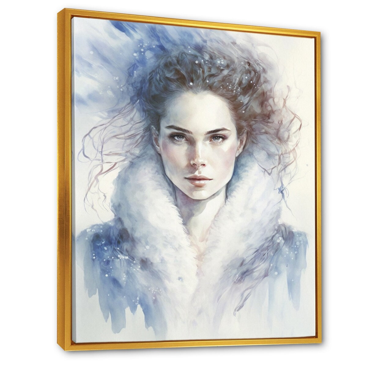 Designart "Portrait Of A Winter Queen" Woman Sensual Framed Wall Decor