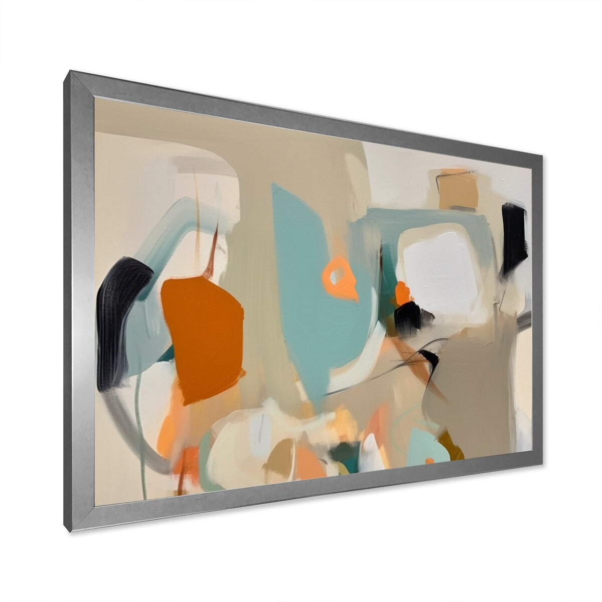 Designart "Projection of Innocence Vintage Expressionism" Abstract Painting Framed Wall Art Living Room