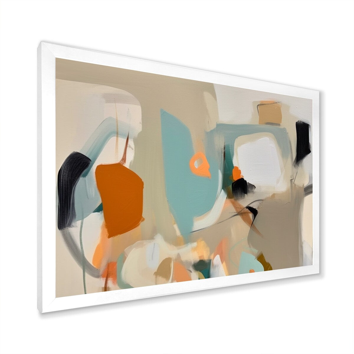 Designart "Projection of Innocence Vintage Expressionism" Abstract Painting Framed Wall Art Living Room