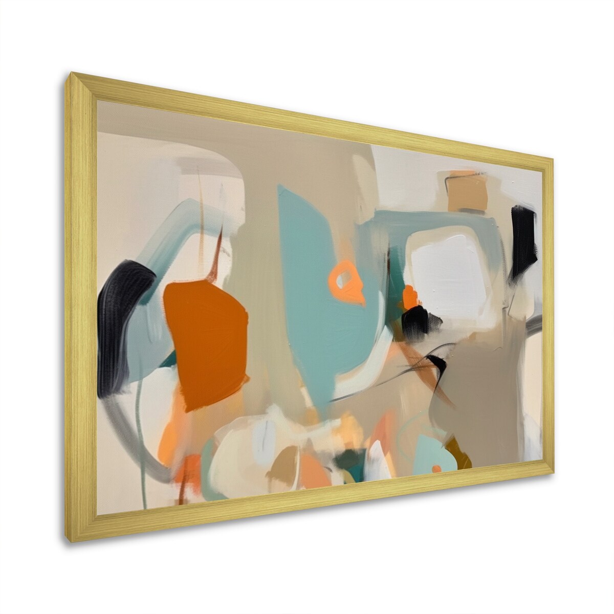Designart "Projection of Innocence Vintage Expressionism" Abstract Painting Framed Wall Art Living Room