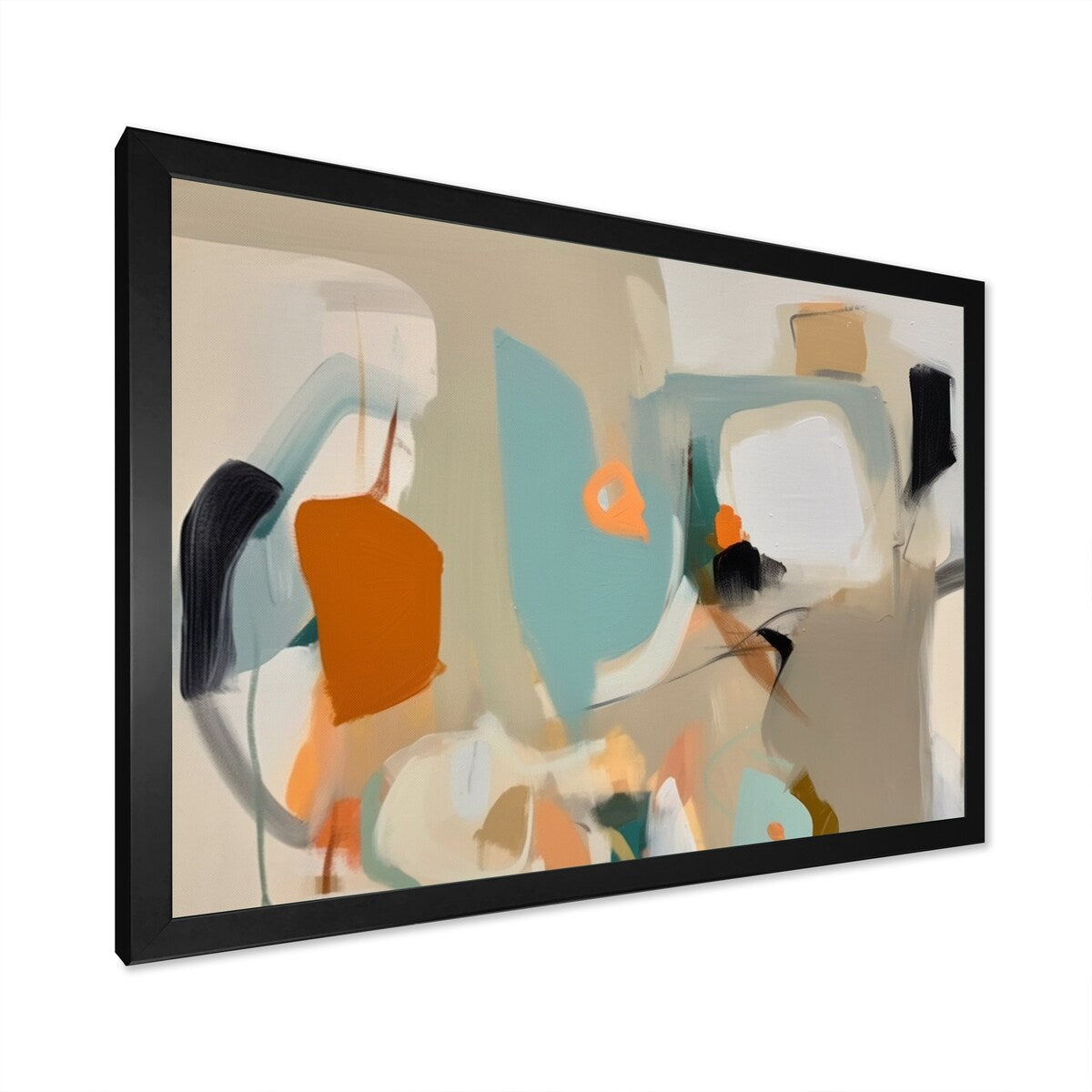 Designart "Projection of Innocence Vintage Expressionism" Abstract Painting Framed Wall Art Living Room