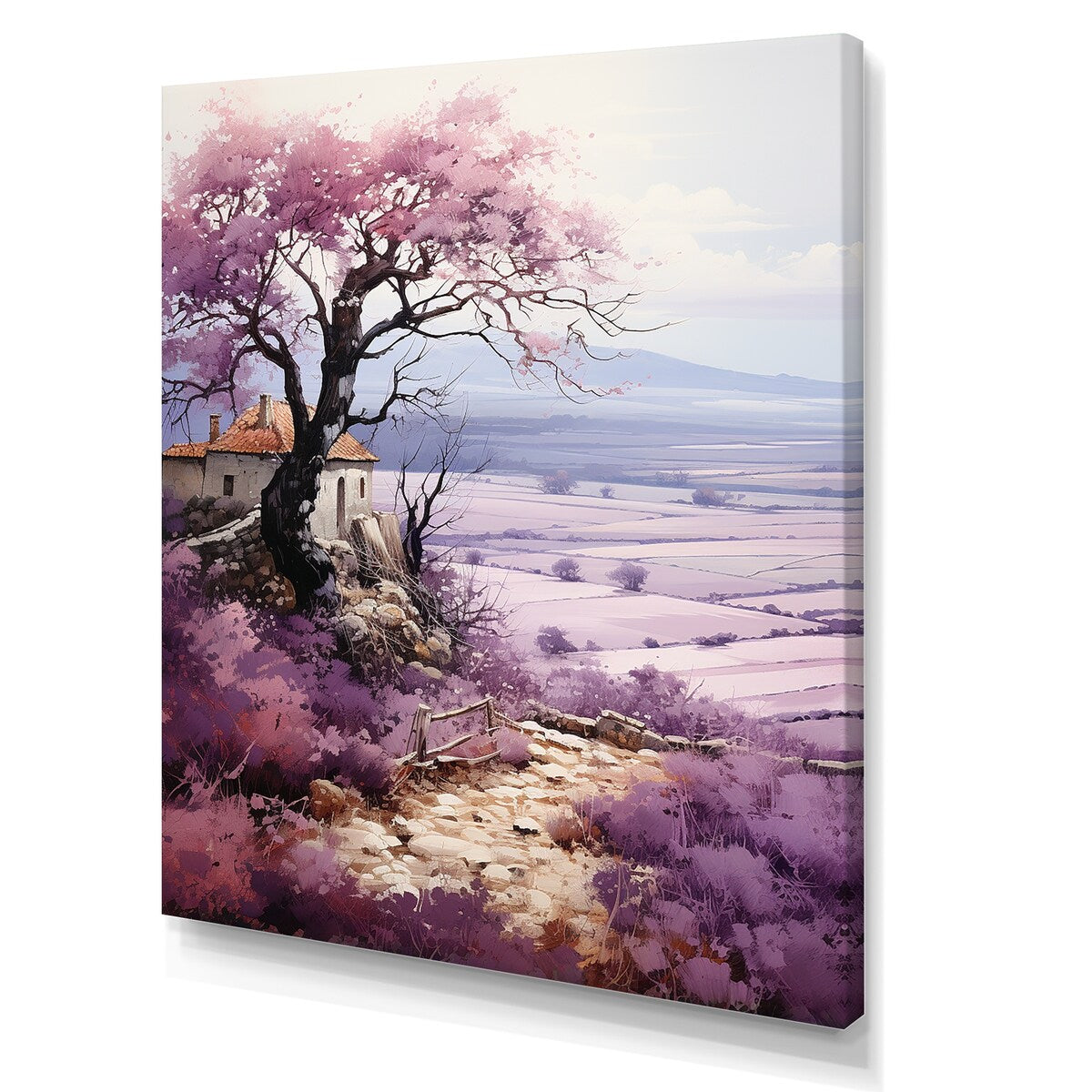 Designart "Purple Field In French Riviera II" France Wall Art
