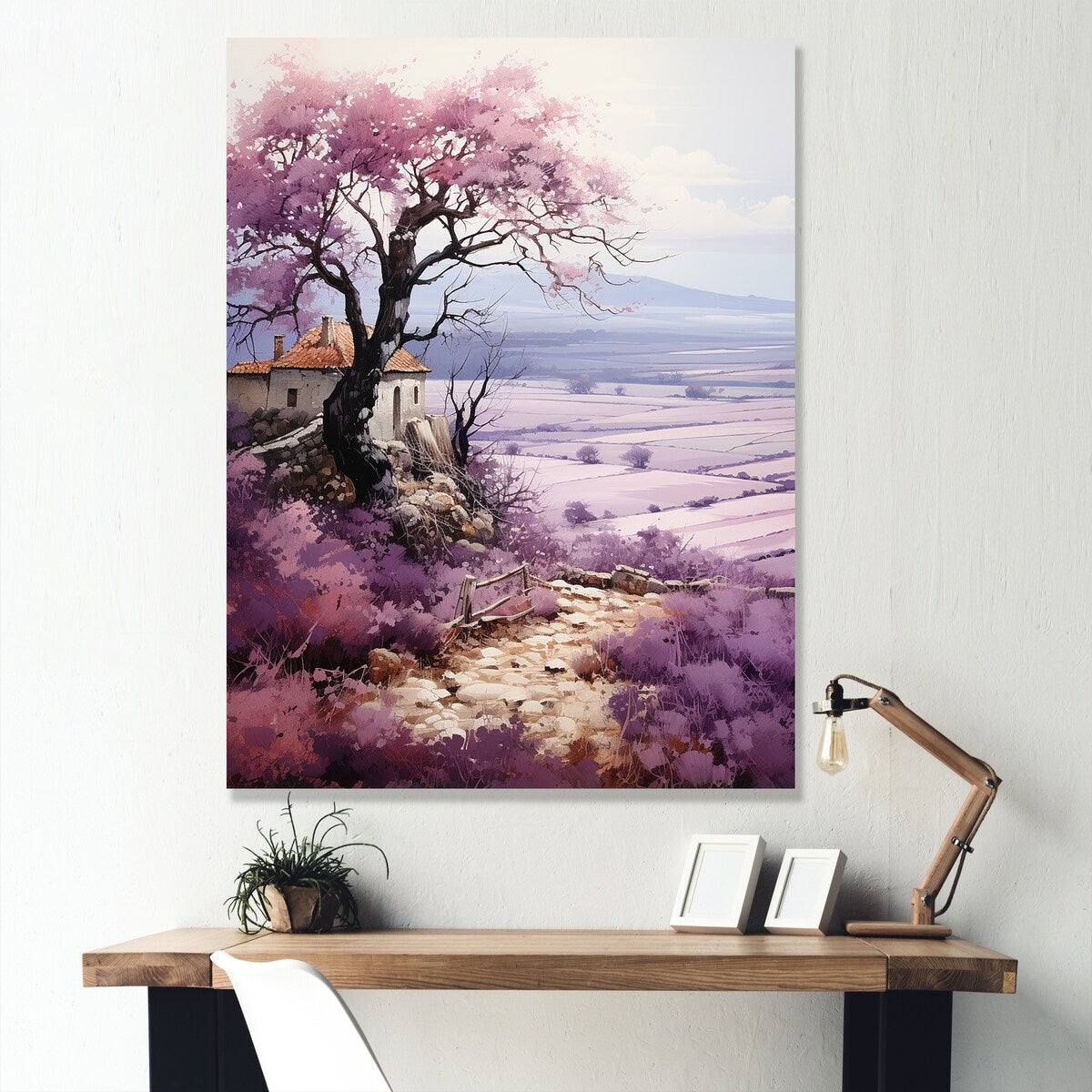 Designart "Purple Field In French Riviera II" France Wall Art